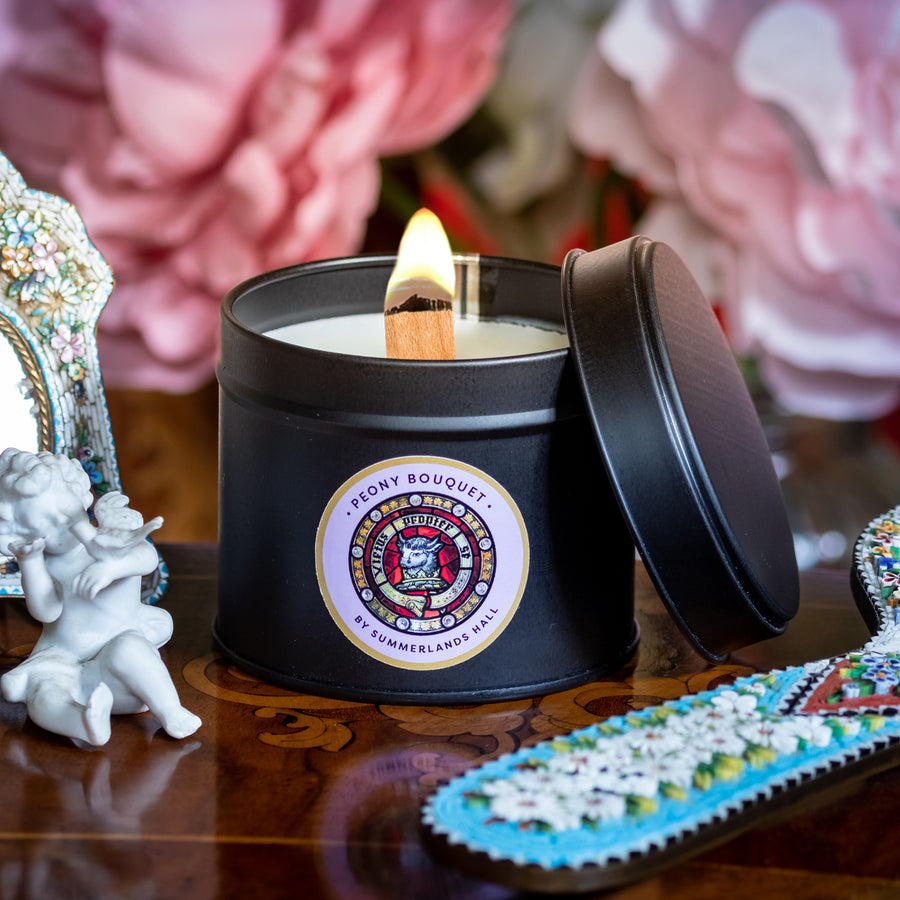 Summerlands Hall Luxurious Peony Bouquet Scented Candle With Lid